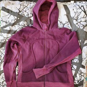 Lululemon Scuba Hoodie Jacket - Plum/Pink Striped